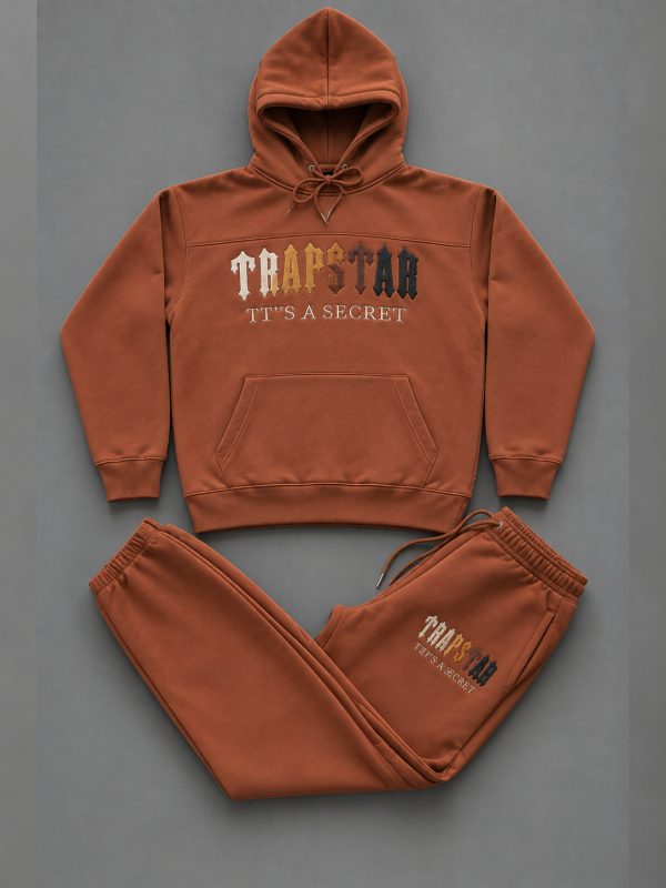 Trapstar Chenille Decoded Hooded Tracksuit - Earth Brown
